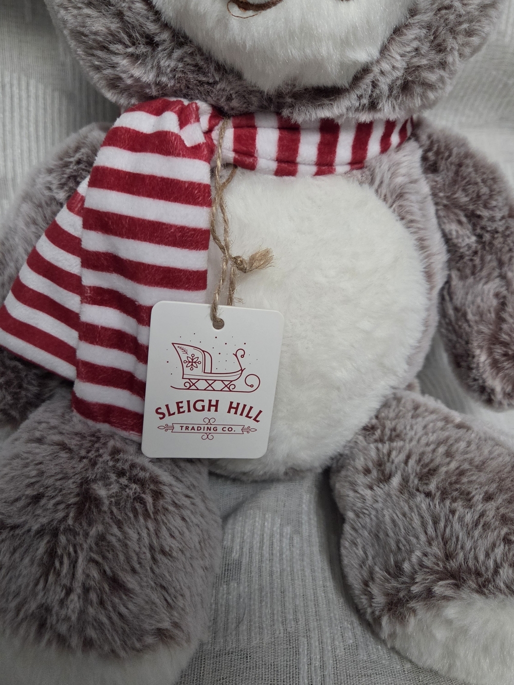 Sleigh Hill Trading Co. Reindeer Plush Stuffed Animal Gray Red Scarf w Tag Decor - Picture 3 of 10